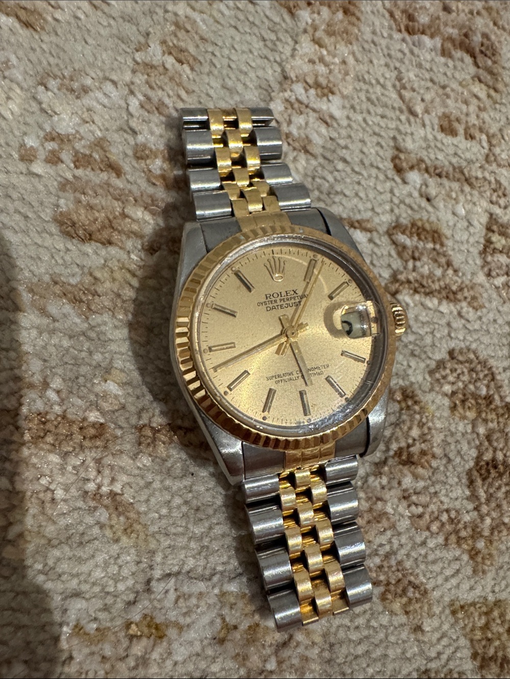 Rolex Two-Tone Gold and Silver Men's Datejust Watch